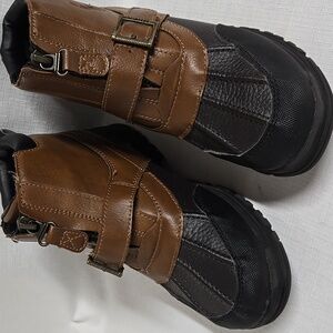 POLO Ralph Lauren Kid's Boots Size 3 Ankle High Zip Buckle Gently Worn
